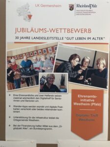 Das Bild zeigt ein Plakat. darauf wird von den Angeboten des Digitaltreffs Westheim berichtet.